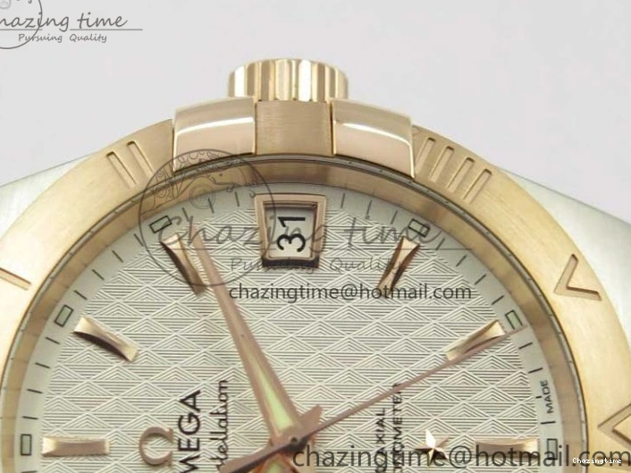 0208 Stylish Constellation 38mm SS RG VSF 1:1 Best Edition WhiteTextured Dial on SS RG Bracelet A8500 Super Clone 7921